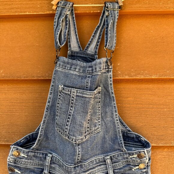 Cat & Jack Girls Sequin Super Stretch Denim Overall Shorts Size L 10/12 - Picture 4 of 11